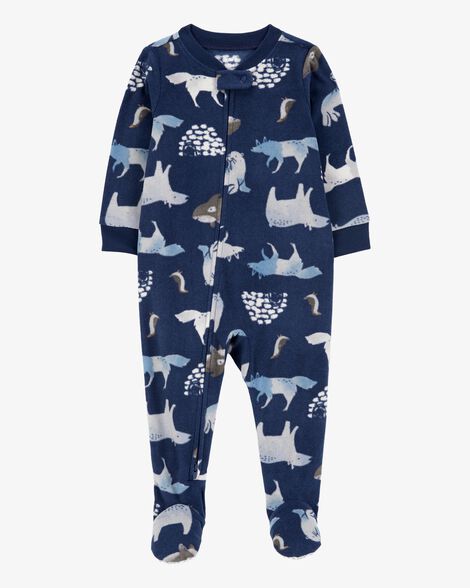 Toddler 1-Piece Arctic Animal Fleece Footie Pajamas