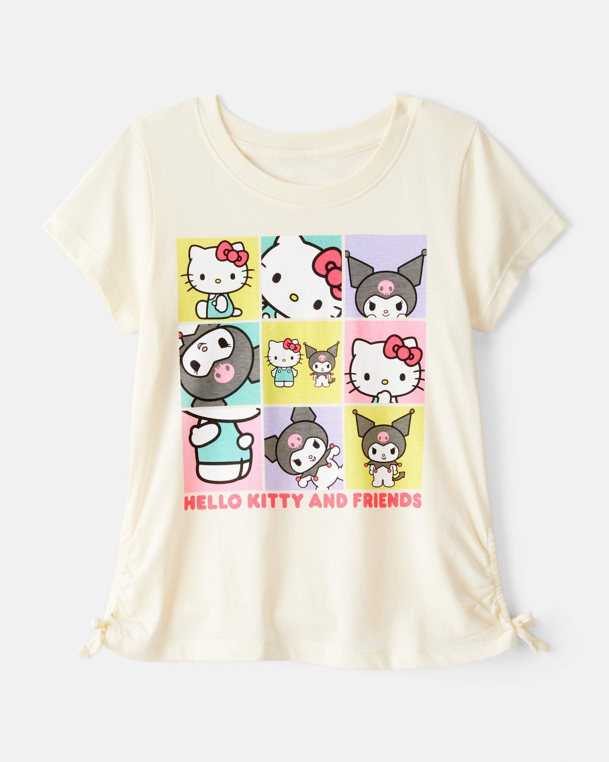 Kid Hello Kitty Kuromi Ruched Short-Sleeve Graphic Tee - Cream