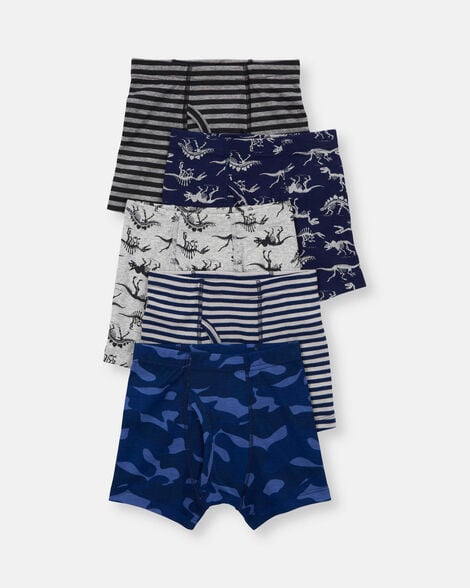 boys 5-pack dinosaur print boxer brief underwear