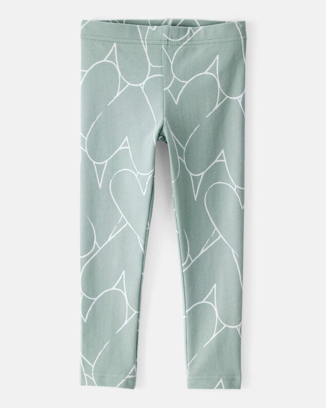 Product image 1 of Toddler Girl Cotton Heart Stretch Leggings - Green