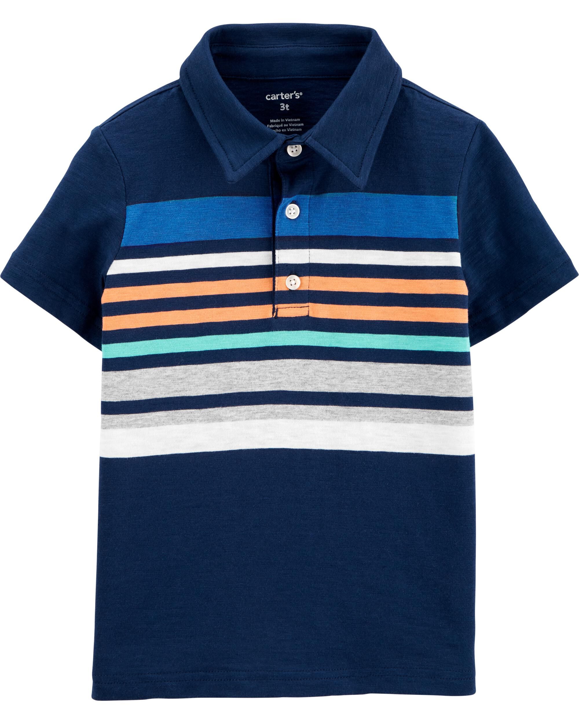 *CLEARANCE* Striped Slub Jersey Polo