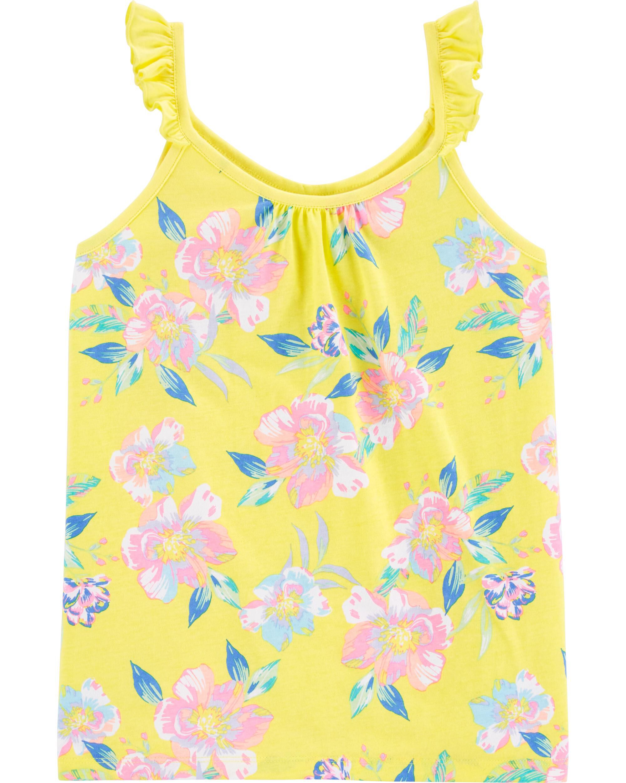 *CLEARANCE* Tropical Floral Ruffle Tank