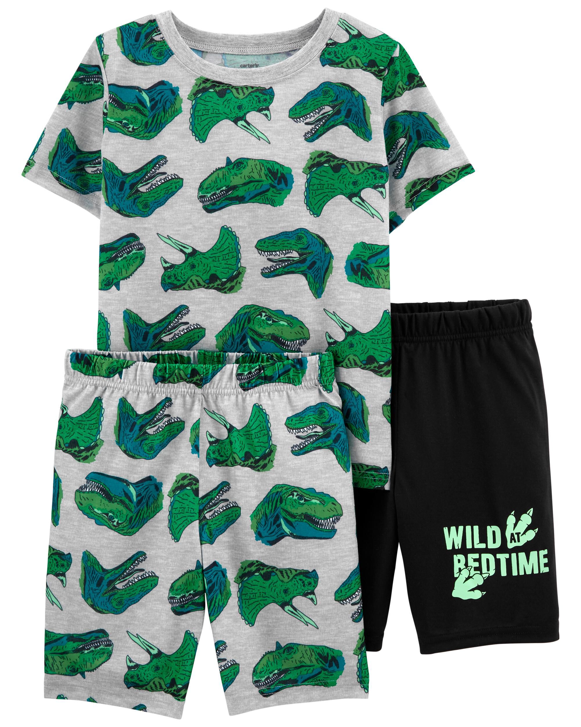 *CLEARANCE* 3-Piece Dinosaur Loose Fit PJs