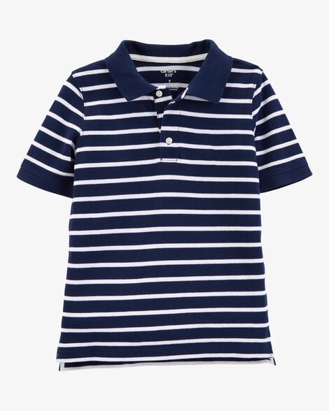 Product image 1 of Kid Navy Striped Piqué Polo Shirt