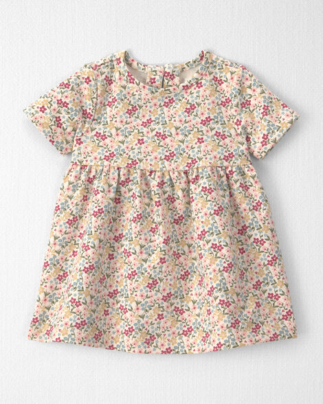 Baby Girl Organic Cotton French Terry Dress in Floral