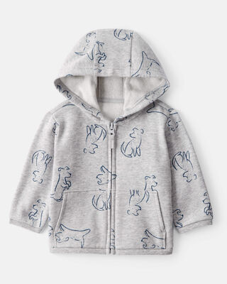 Baby Boy Football Print Long-Sleeve Fashion Bodysuit - Grey