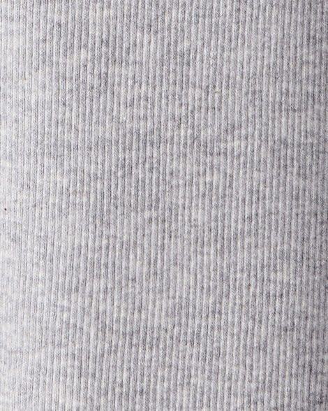 Product image 3 of Kid Solid Cotton Ribbed Stretch Leggings - Grey