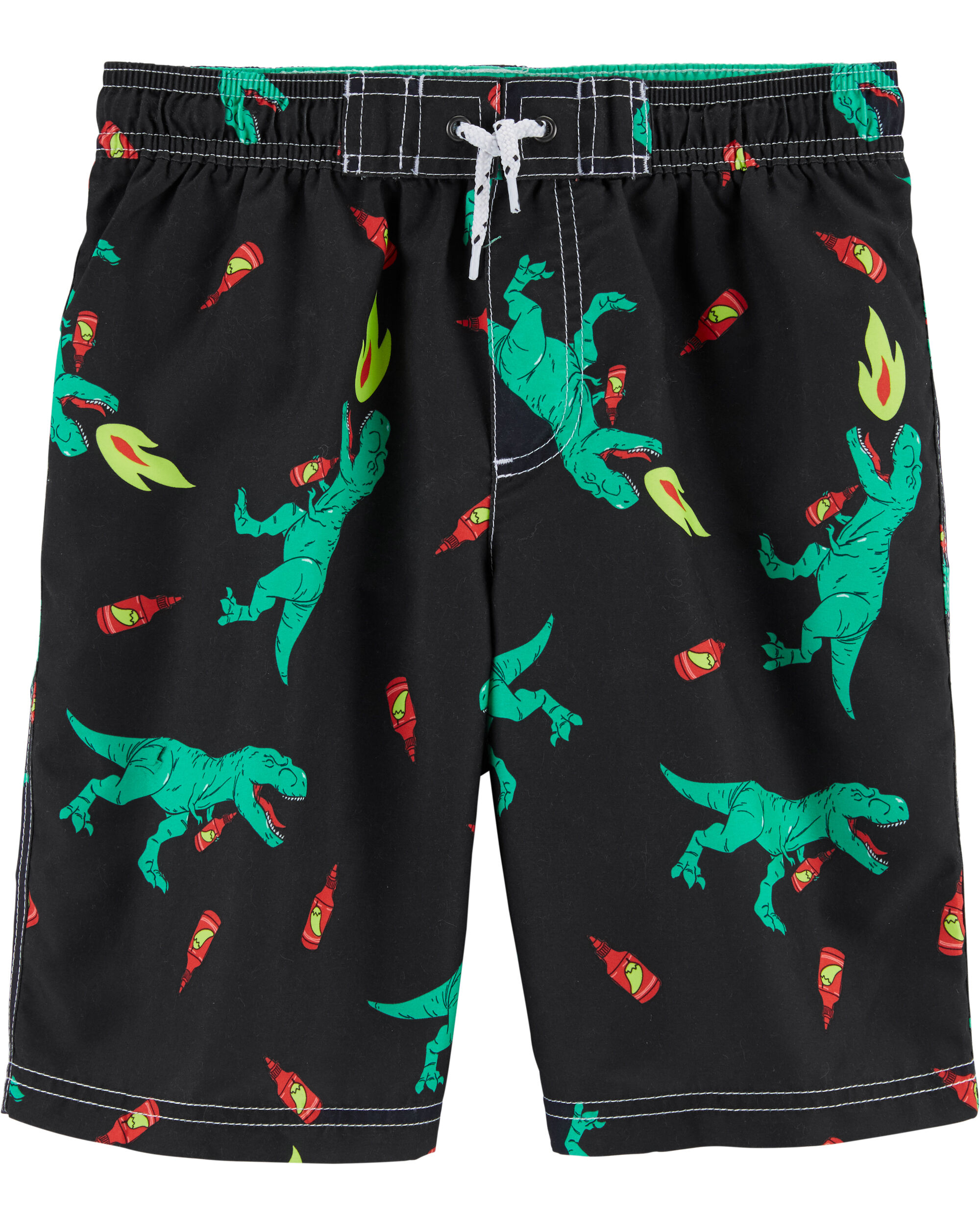 carter's dinosaur swim trunks