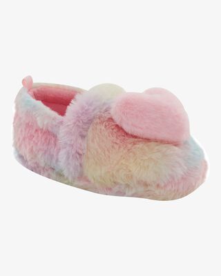 Product image 1 of Rainbow Heart Faux Fur Loafer Slippers
