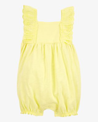 Product image 1 of Baby Eyelet Flutter-Sleeve Romper -Yellow