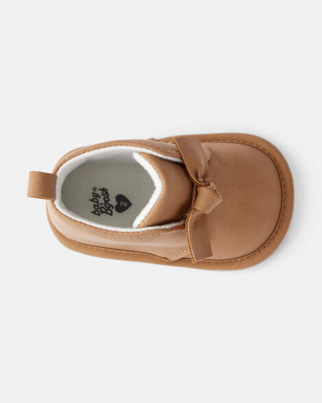 Baby Girl Bow Faux Fur Boots - Brown