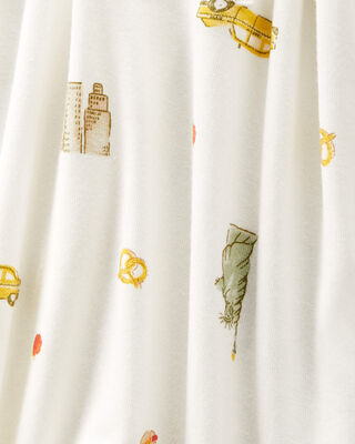 Product image 2 of Baby New York City Print 2-Way Zip PurelySoft Sleep & Play Pajamas - Ivory