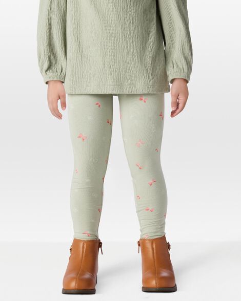  Product image 1 of Toddler Floral Stretch Leggings - Green