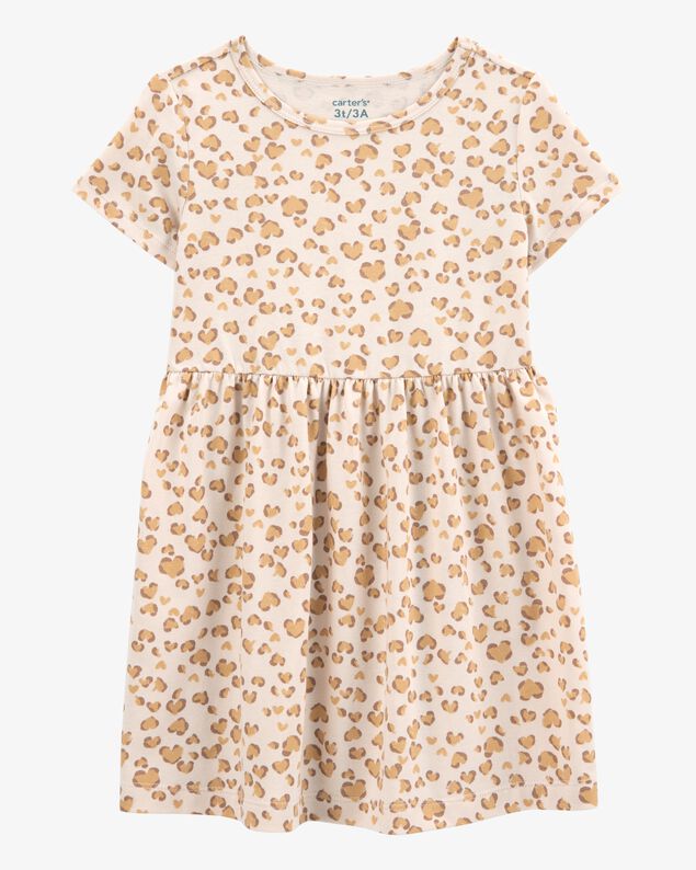 Product image 1 of Toddler Girl Cheetah Animal Print Short-Sleeve Dress