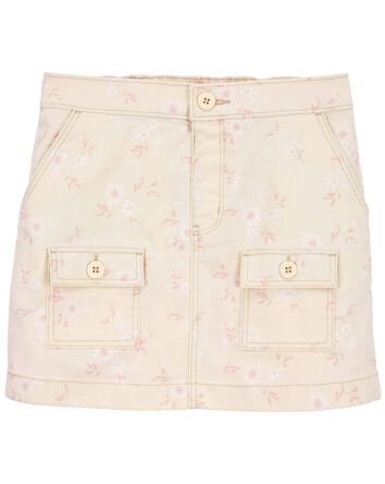 Kid Floral Print Denim Skirt