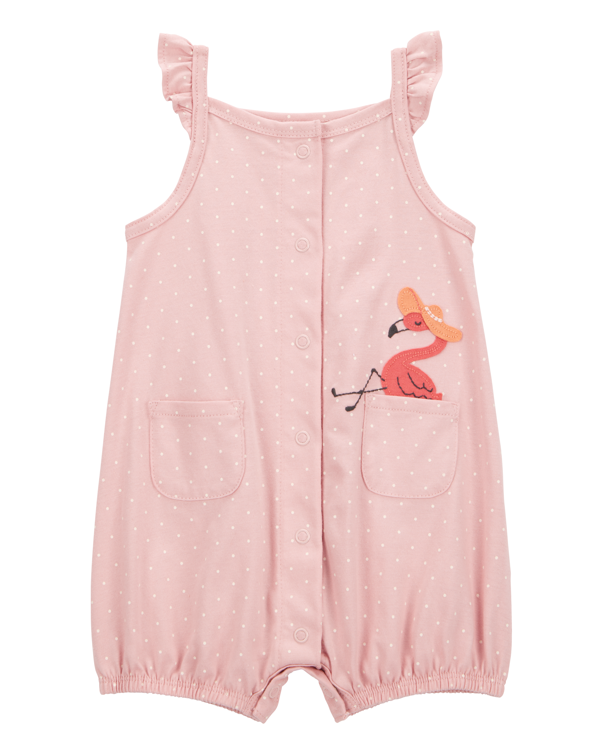 Baby Girl Pink Flamingo 1-Piece Romper