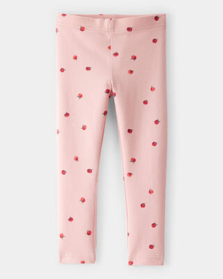 Product image 1 of Toddler Cotton Apple Stretch Leggings - Pink