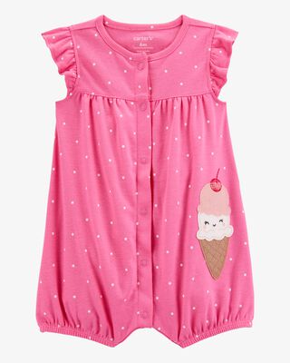 Product image 1 of Baby Ice Cream Short-Sleeve Cotton Romper - Pink