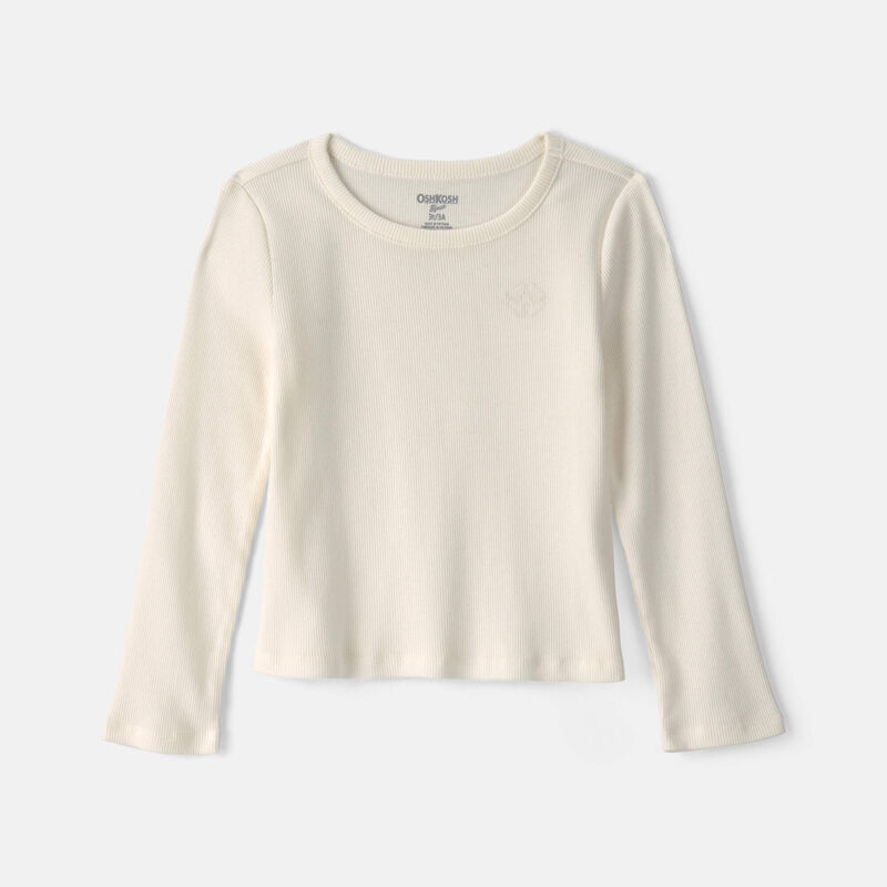 Toddler Girl Long-Sleeve Rib Top - Cream