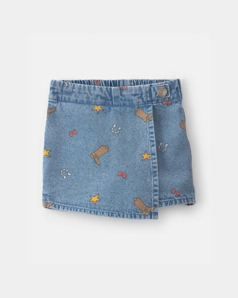 baby girl pixar© toy story chambray skort - medium wash