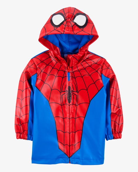 toddler spider-man rain jacket - red