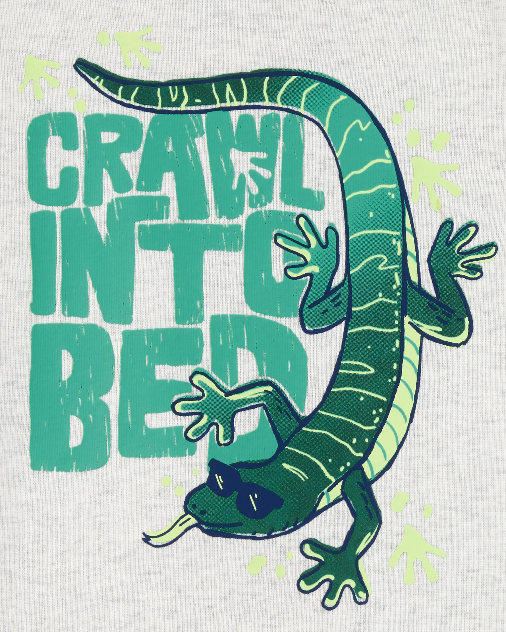Toddler Boy 4-Piece Lizard Cotton Blend Pajamas - Green