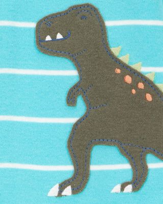 Product image 2 of Baby 1-Piece Striped Dinosaur Print 100% Snug Fit Cotton Footie Pajamas