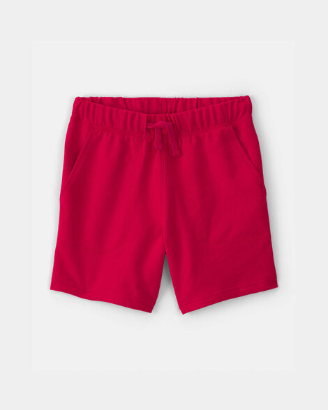 boys french terry shorts - red