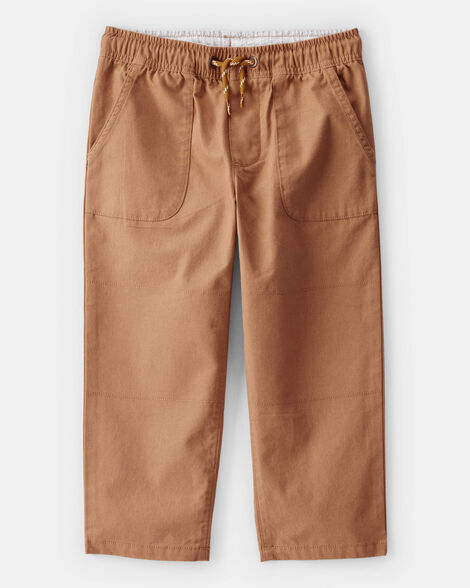 toddler boy drawstring pull-on pants - khaki