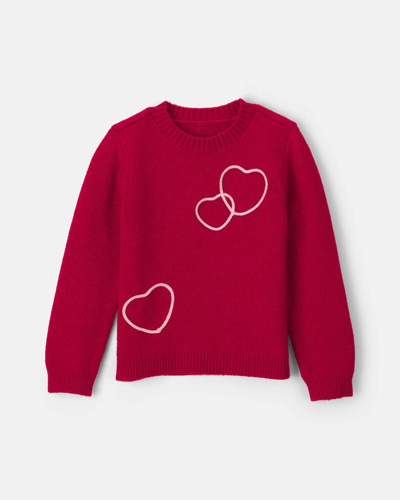 Carter's girls heart valentine's day sweater 10 Red