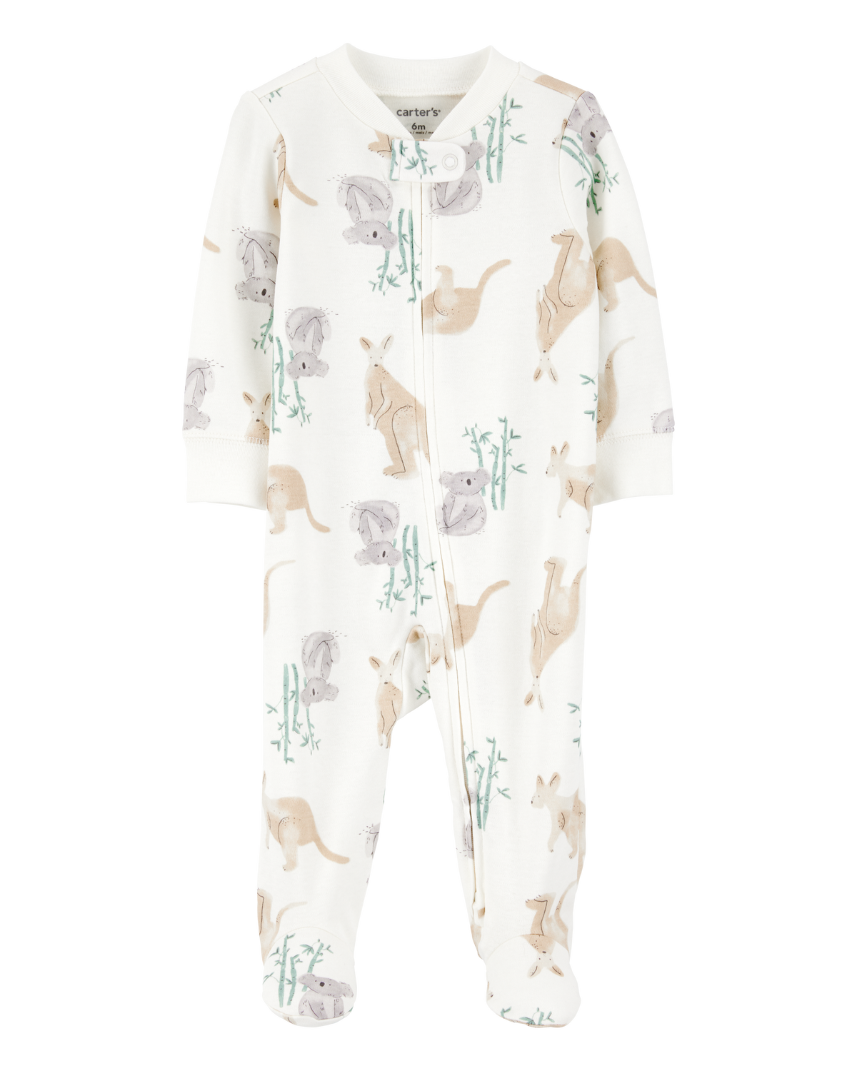 Baby Girl Kangaroo 2-Way Zip Cotton Sleep & Play Pajamas