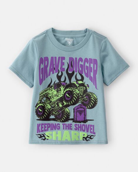 toddler boy monster jam™ grave digger short-sleeve graphic tee - blue
