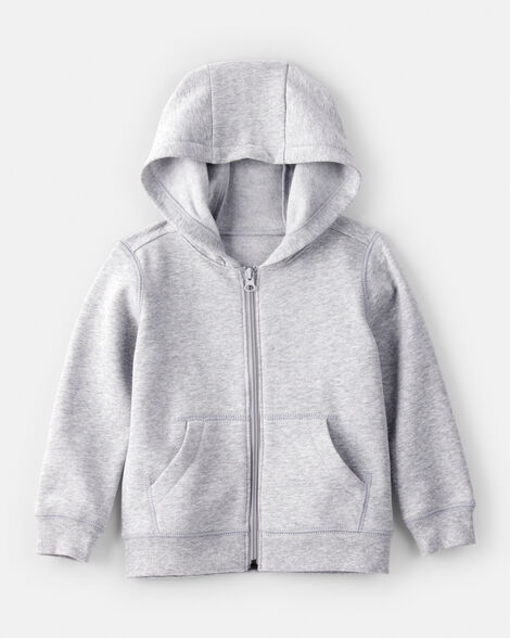 toddler boy daydream fleece long-sleeve zip hoodie - grey