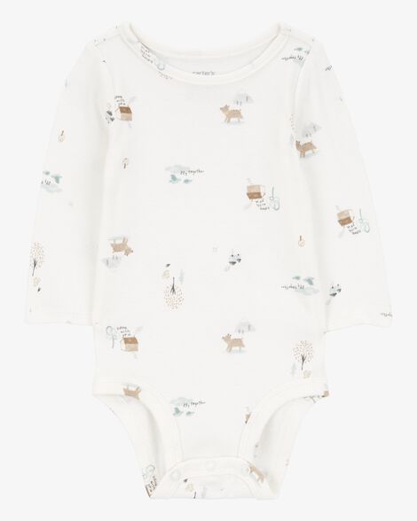 Product image 3 of Baby 2-Piece Woodland Creatures Bodysuit & Velboa Jumper Set