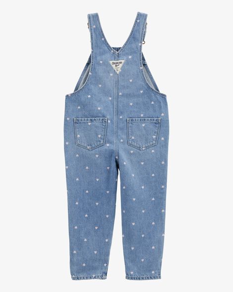  Product image 2 of Toddler Heart-Print Knit Denim Overalls - Blue