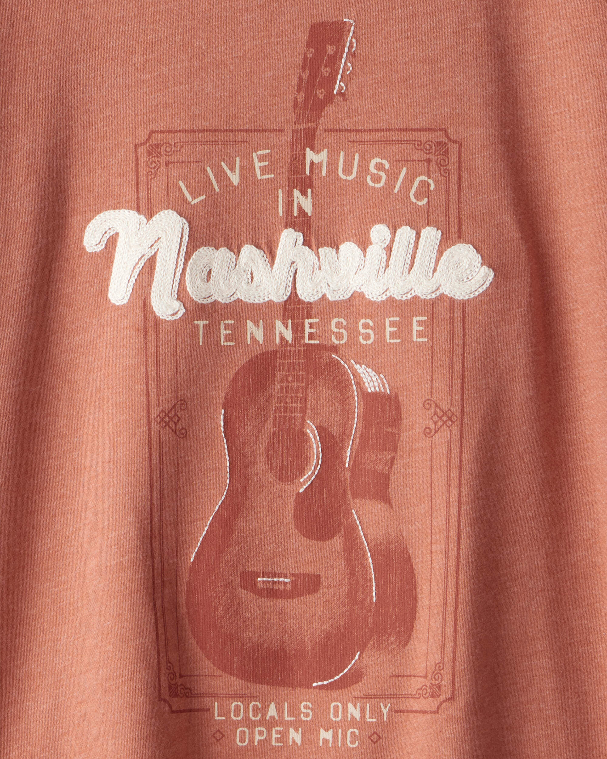 Boys Nashville Music Short-Sleeve Graphic Tee - Brown