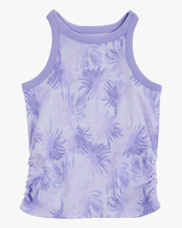 Product image 1 of Kid Tropical Print Ribbed Tank Top - Purple