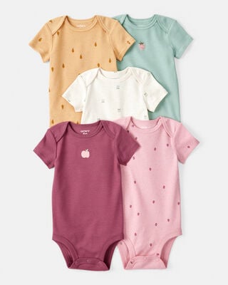 Baby Girl 4-Pack Koala Print Cotton Long-Sleeve Multipack Bodysuits - Purple/White/Pink
