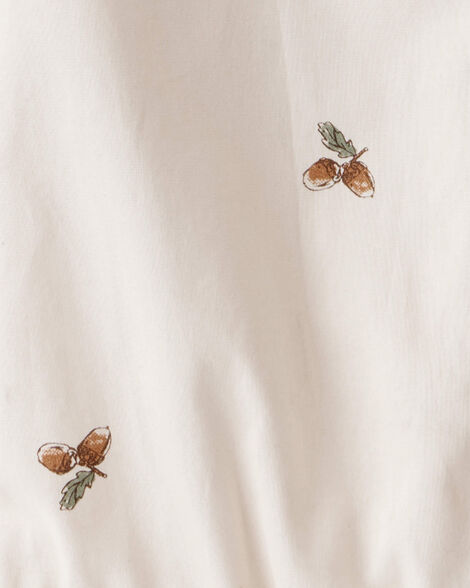  Product image 3 of Baby Poplin Acorn Print Long-Sleeve Bodysuit - Khaki