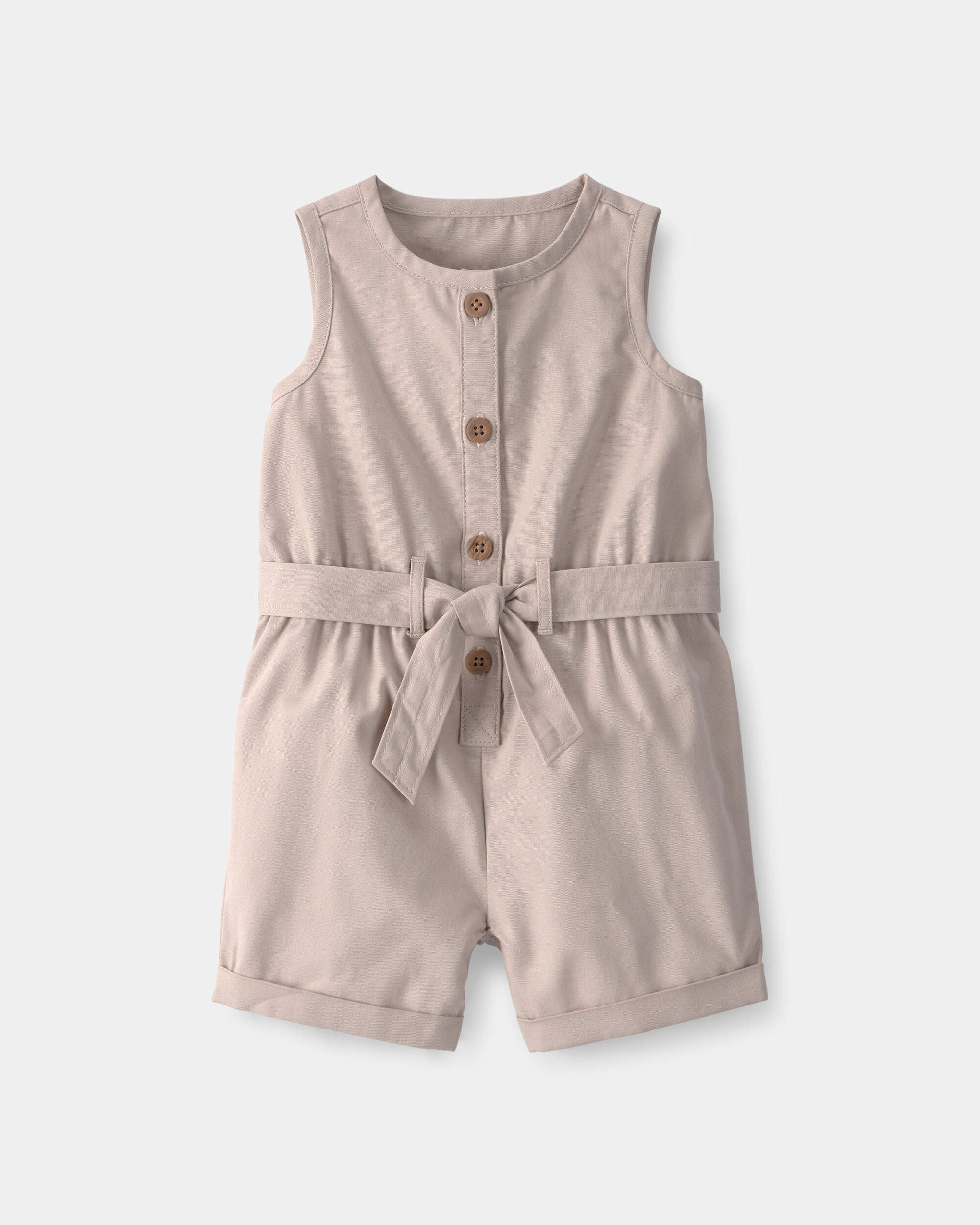 Carters baby girl canvas sleeveless romper 12M Khaki 16$