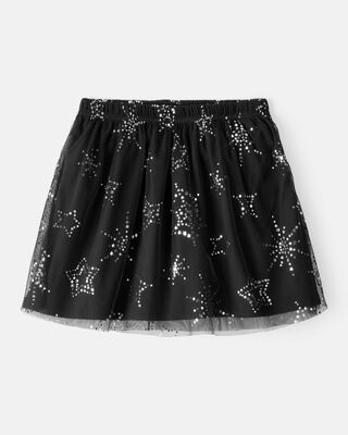 Product image 1 of Kid Halloween Metallic Star Tulle Tutu Skort - Black