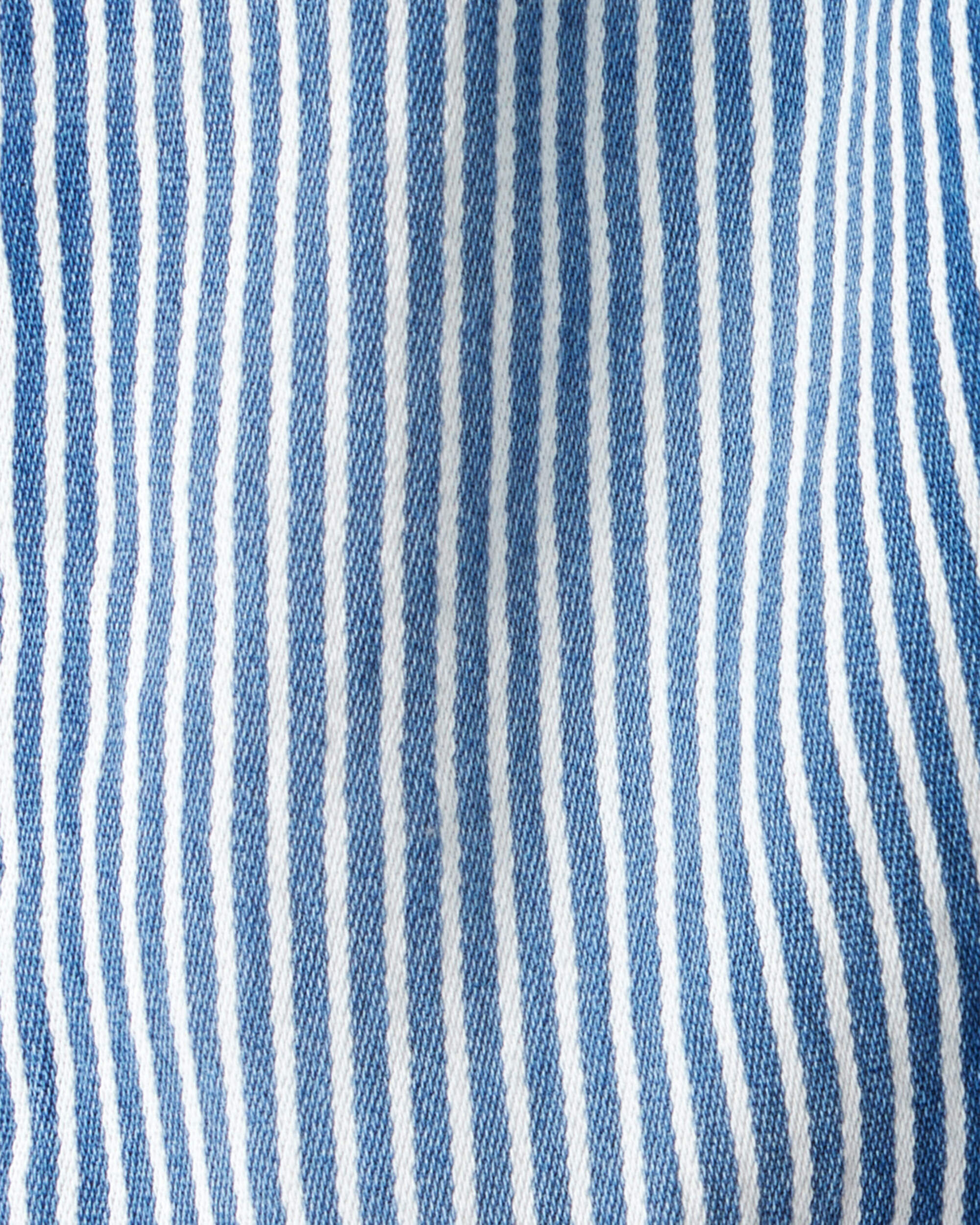 Baby Bear Pocket Hickory Striped Pants - Blue