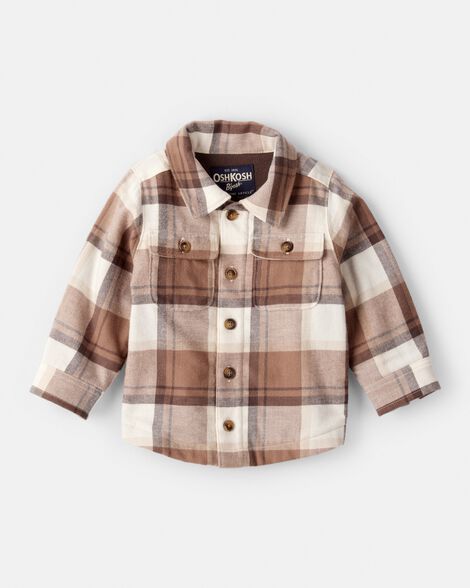 Baby Boy Flannel Long-Sleeve Jacket - Brown