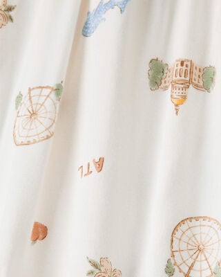 Product image 2 of Baby Atlanta Print 2-Way Zip PurelySoft Sleep & Play Pajamas - Ivory