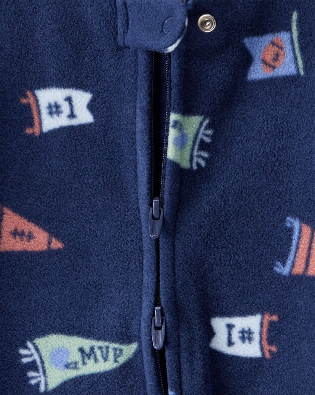 Product image 2 of Baby Boy Sports Print Loose Fit Long-Sleeve Sleep & Play - Navy Blue