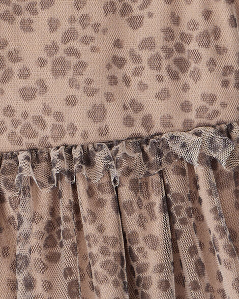 Product image 3 of Toddler Girl Leopard Print Sleeveless Tulle Occasion Dress - Brown