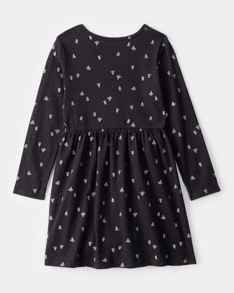 Product image 2 of Girls Halloween Ghost Long-Sleeve Dress - Black