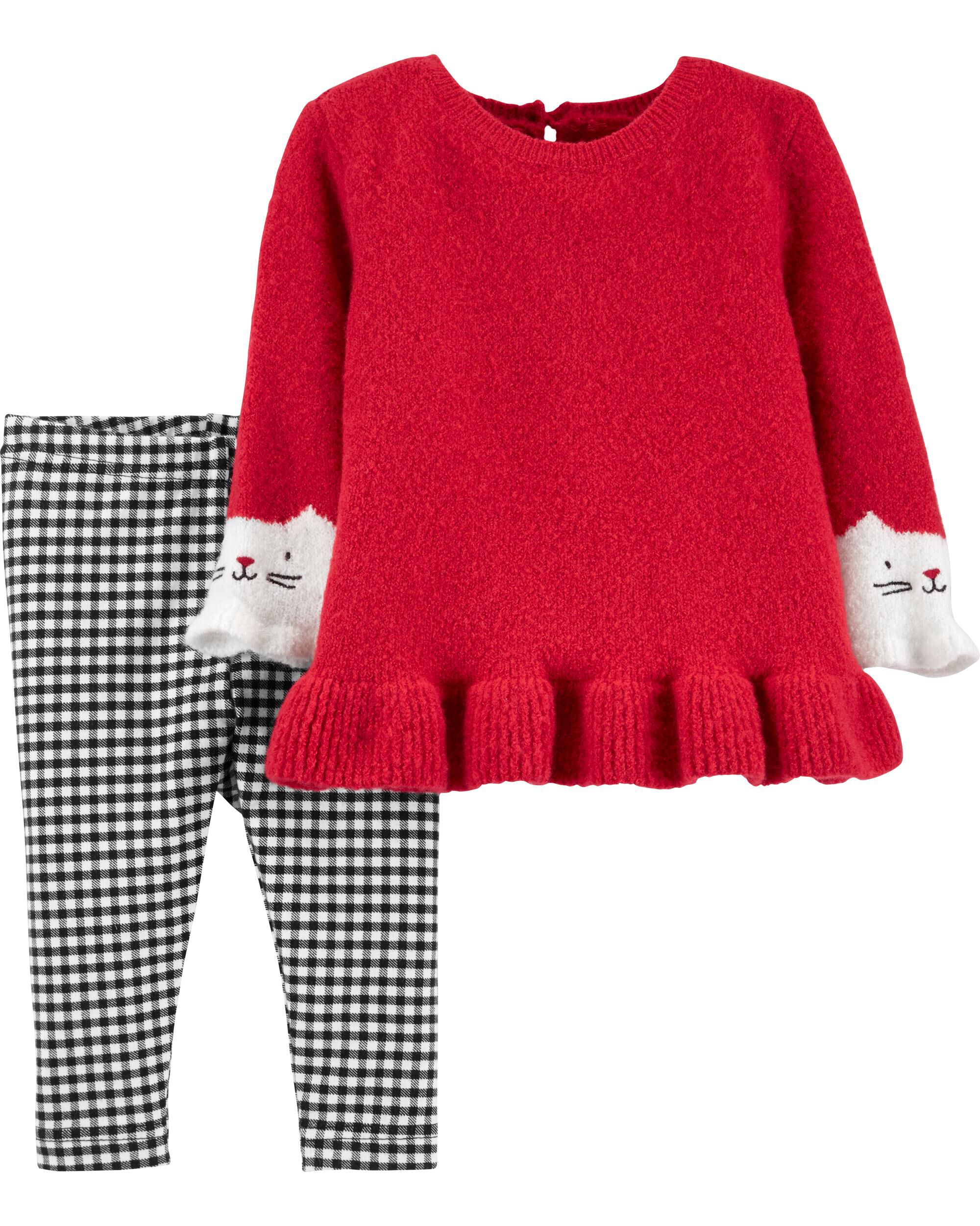 carters red sweater dress