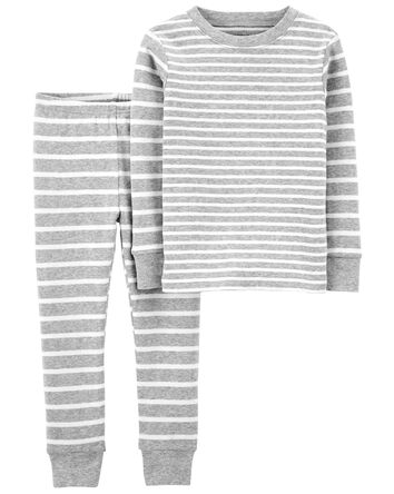 Kid 2-Piece Striped 100% Snug Fit Cotton Pajamas