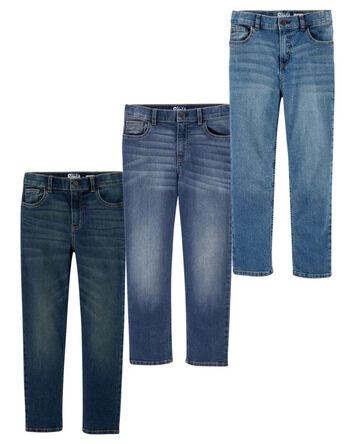 Kid 3-Pack Multi-Wash Straight-Leg Jeans Set